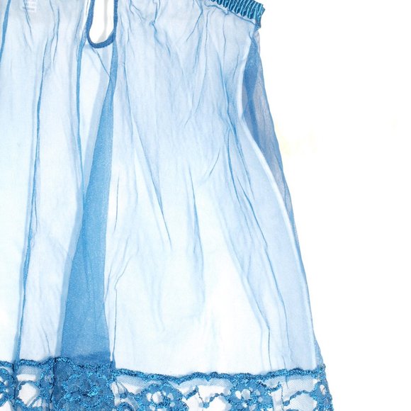 FREDRICK'S OF HOLLYWOOD BABYDOLL Blue Lace SIZE S USED ONCE - Picture 10 of 10